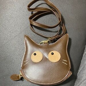 Brown Cat-Shaped Crossbody Bag